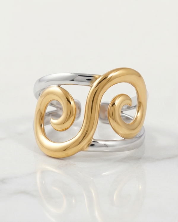 Δαχτυλίδι ατσάλι διπλή σπείρα