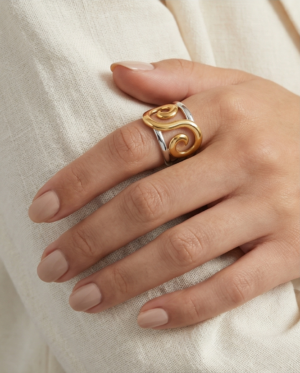 Δαχτυλίδι ατσάλι διπλή σπείρα