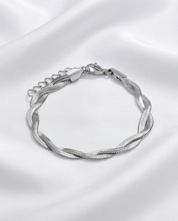 Βραχιόλι ατσάλινο διπλή πλέξη