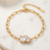 1776155492306 Βραχιόλι επιχρυσωμένο ατσάλι με δύο zircon
