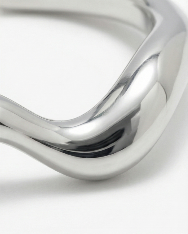 Δαχτυλίδι ατσάλινο με σχήμα κύματος