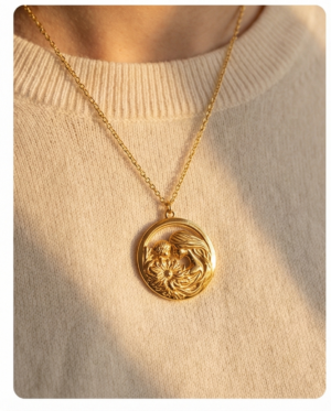 Κολιέ ατσάλι με μητέρα και μωρό