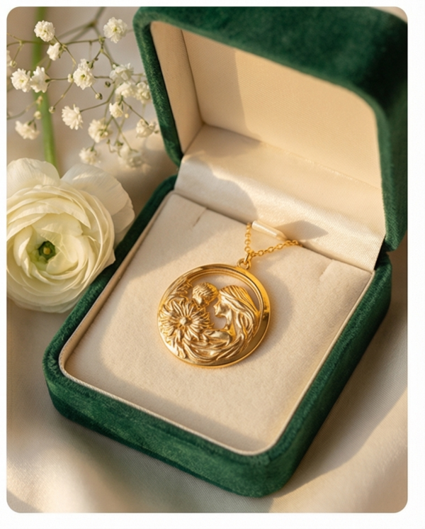 Κολιέ ατσάλι με μητέρα και μωρό