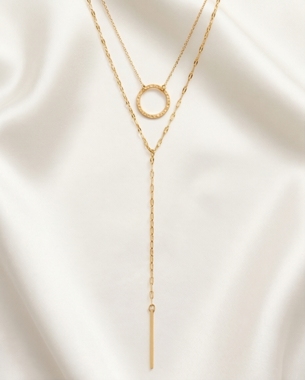 Κολιέ επιχρυσωμένο ατσάλι διπλό