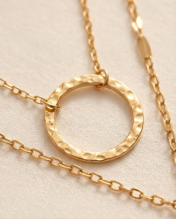 Κολιέ επιχρυσωμένο ατσάλι διπλό