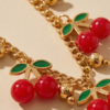 Κολιέ επιχρυσωμένο ατσάλι με κεράσια