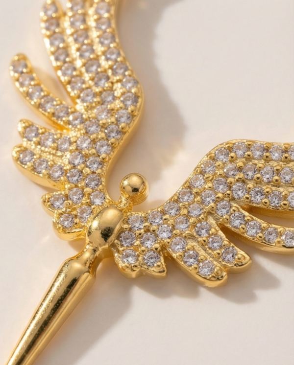 Angel Elegant Pendant Gold Necklace