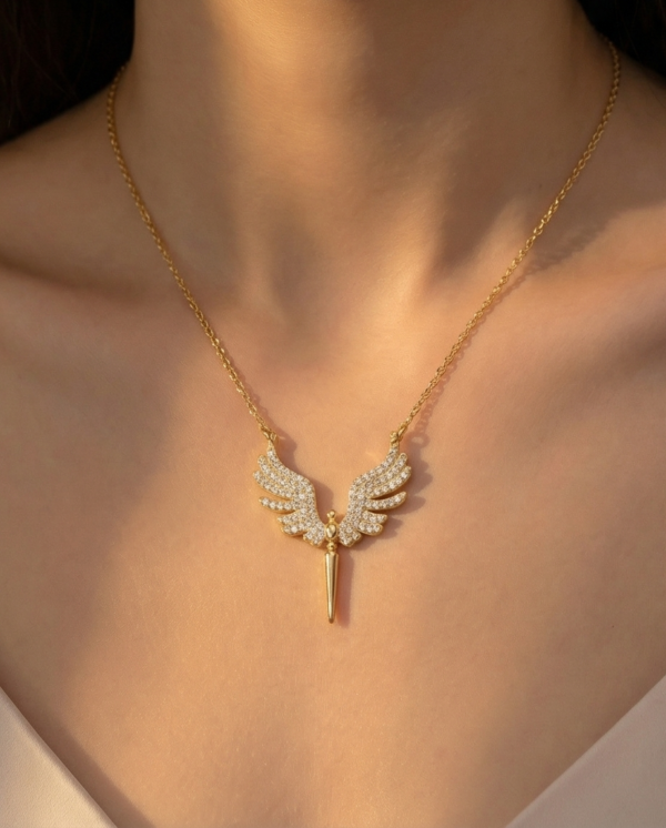 Angel Elegant Pendant Gold Necklace