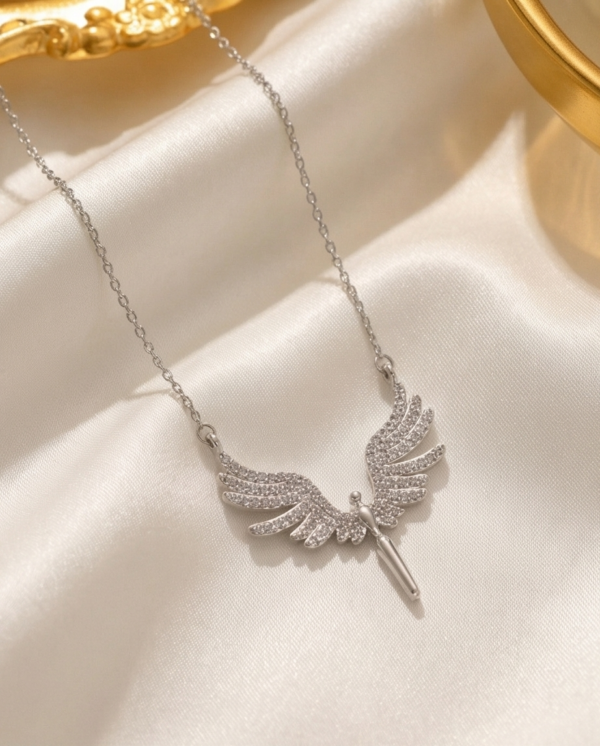 Angel Elegant Pendant Silver Necklace