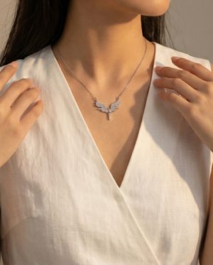 Angel Elegant Pendant Silver Necklace