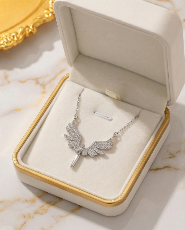 Angel Elegant Pendant Silver Necklace